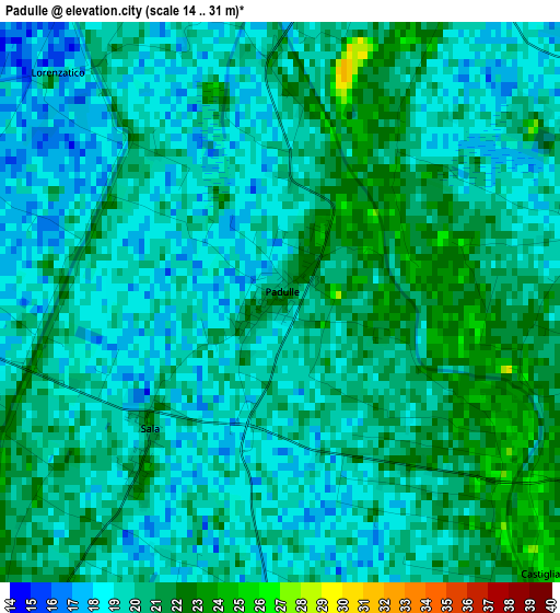 Padulle elevation map