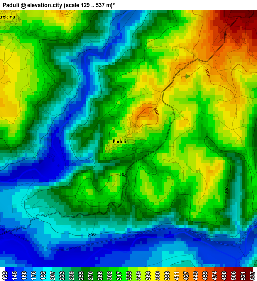 Paduli elevation map