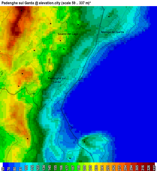 Padenghe sul Garda elevation map