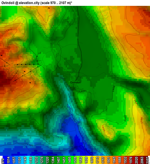 Ovindoli elevation map