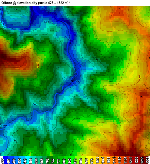 Ottone elevation map