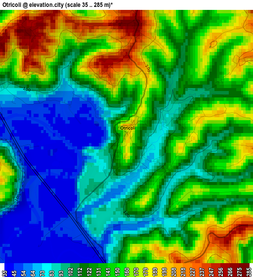 Otricoli elevation map