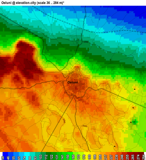 Ostuni elevation map