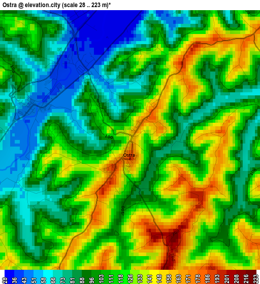 Ostra elevation map