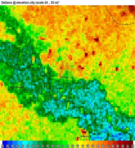 Ostiano elevation map