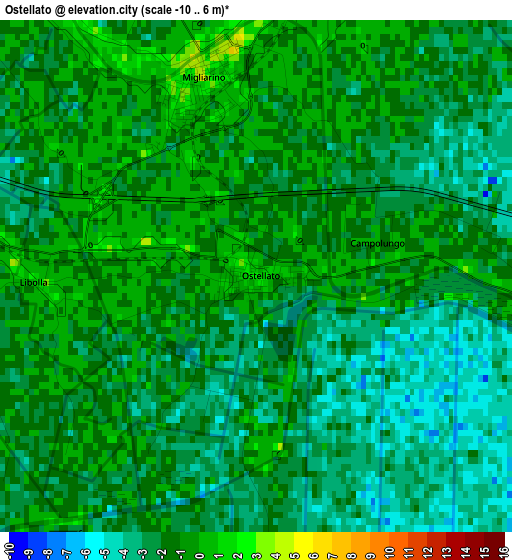 Ostellato elevation map