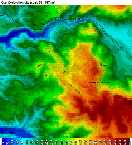 Ossi elevation map