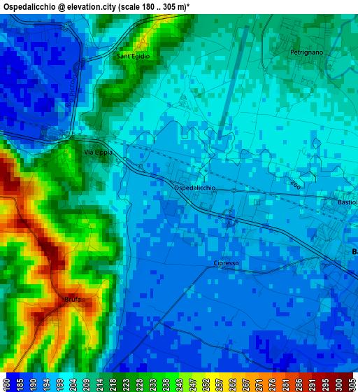 Ospedalicchio elevation map