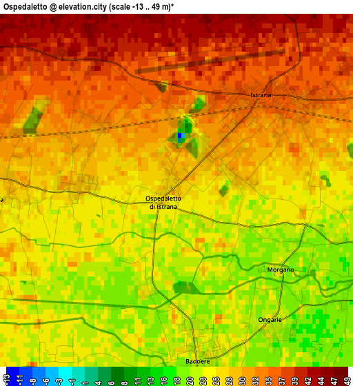 Ospedaletto elevation map