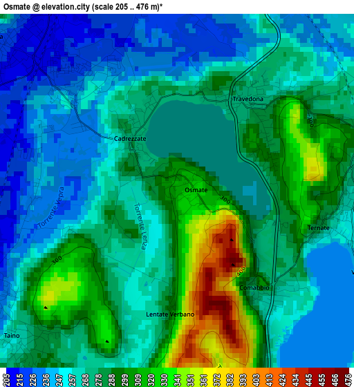 Osmate elevation map