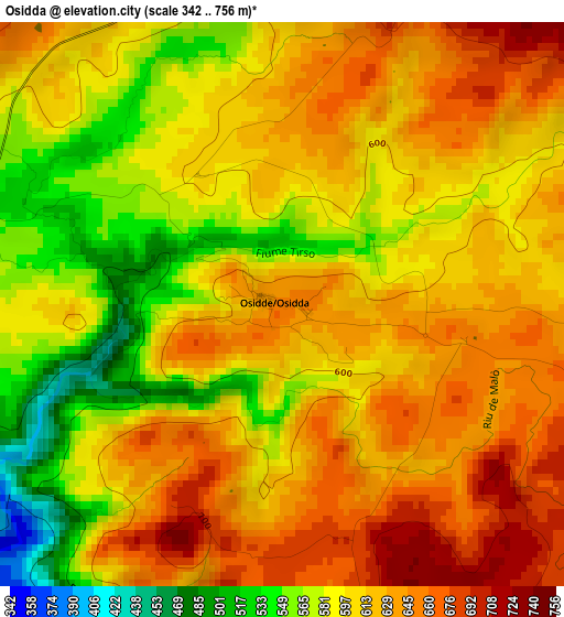 Osidda elevation map