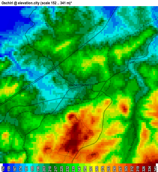 Oschiri elevation map