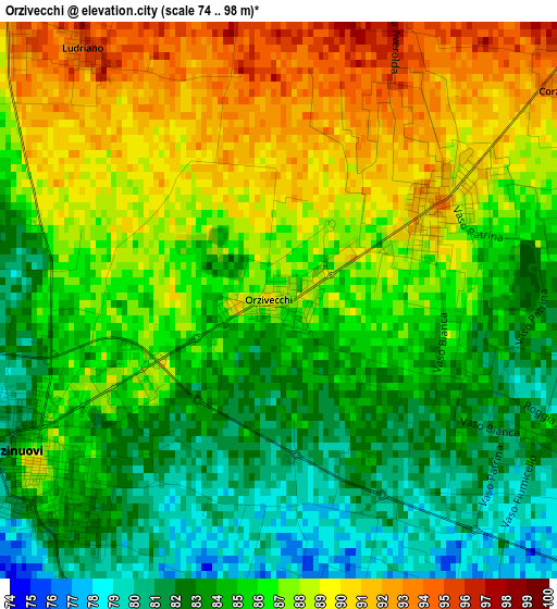 Orzivecchi elevation map