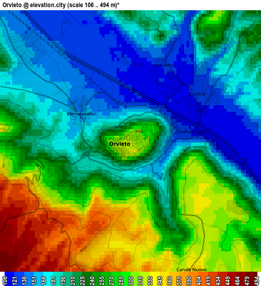 Orvieto elevation map