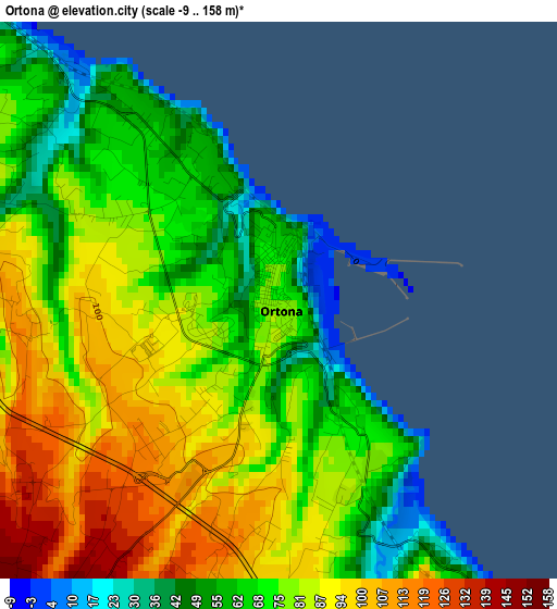 Ortona elevation map