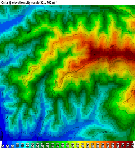 Orria elevation map