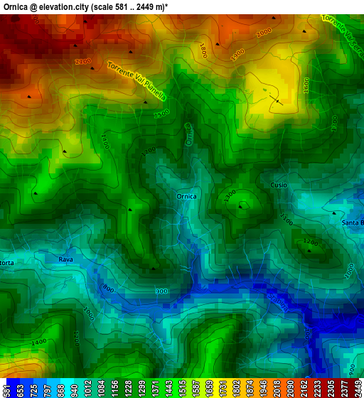 Ornica elevation map