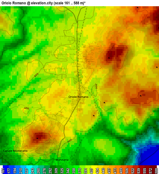 Oriolo Romano elevation map