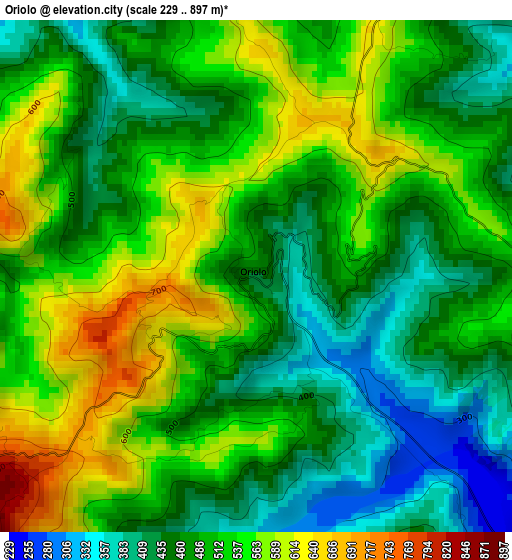 Oriolo elevation map