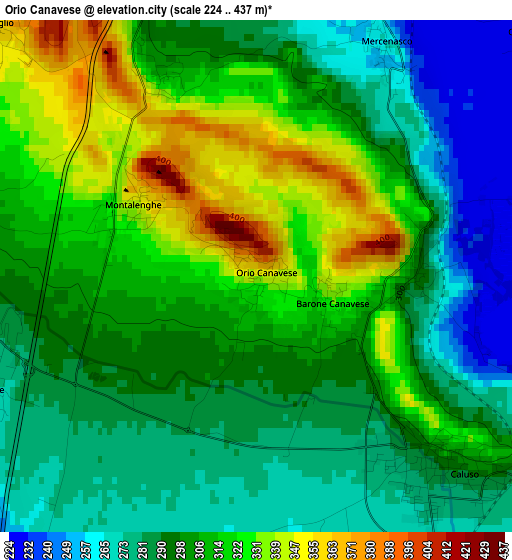 Orio Canavese elevation map