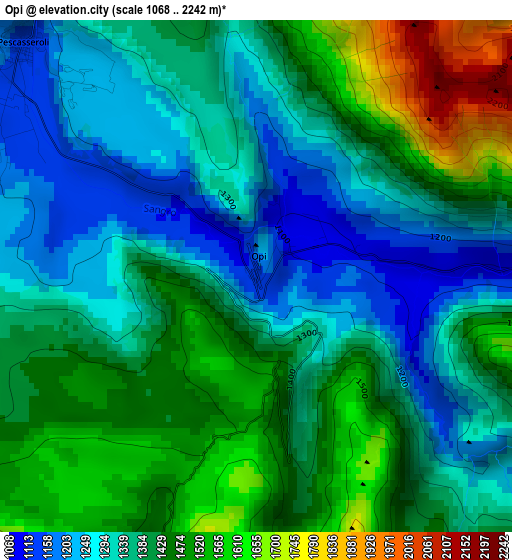 Opi elevation map