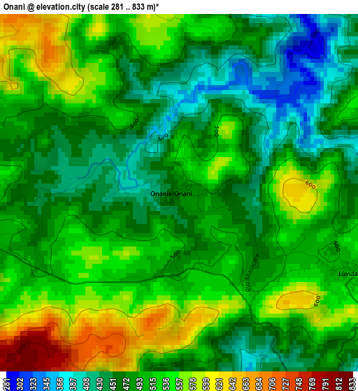 Onanì elevation map