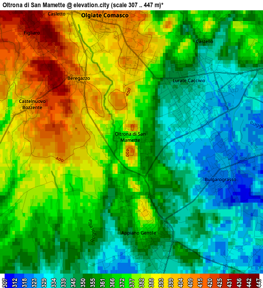 Oltrona di San Mamette elevation map