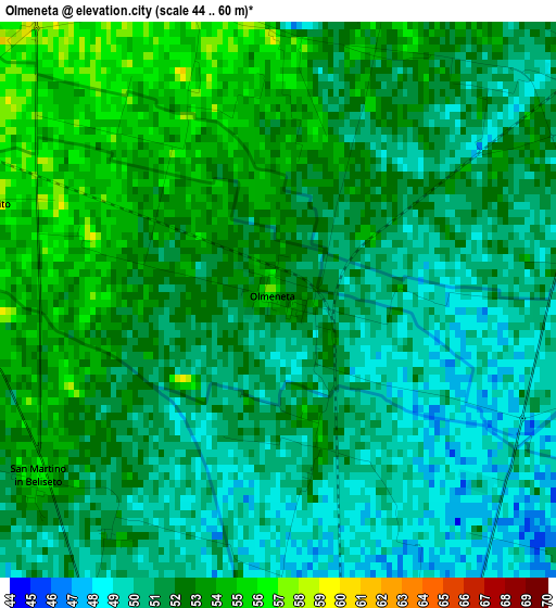 Olmeneta elevation map