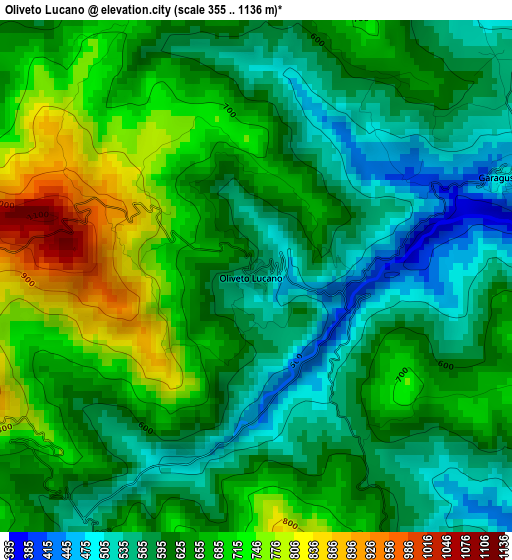 Oliveto Lucano elevation map