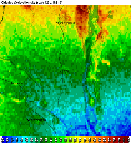 Oldenico elevation map