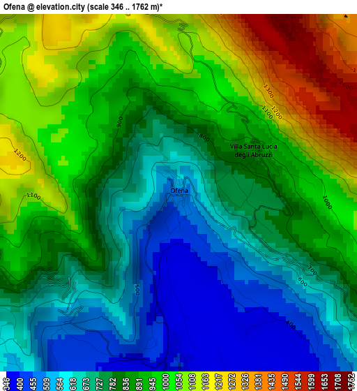 Ofena elevation map