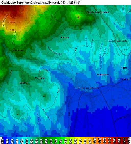 Occhieppo Superiore elevation map