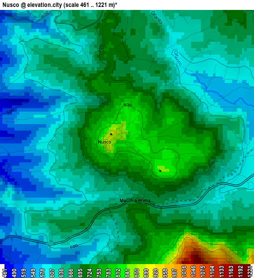 Nusco elevation map