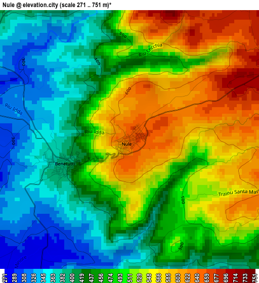 Nule elevation map