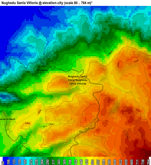 Nughedu Santa Vittoria elevation map