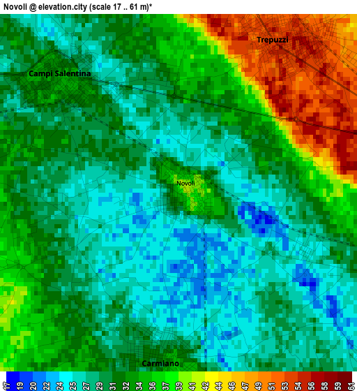 Novoli elevation map