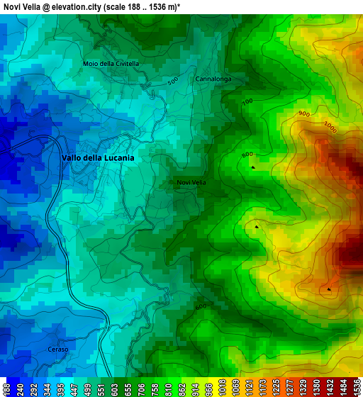 Novi Velia elevation map