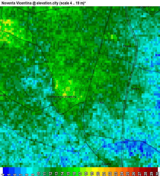 Noventa Vicentina elevation map