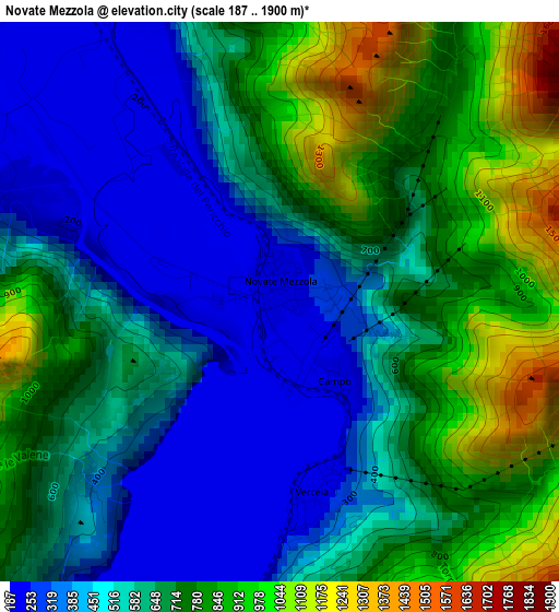 Novate Mezzola elevation map