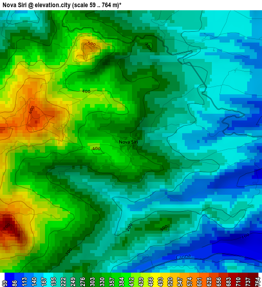 Nova Siri elevation map