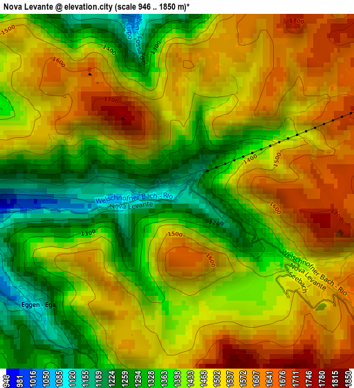 Nova Levante elevation map