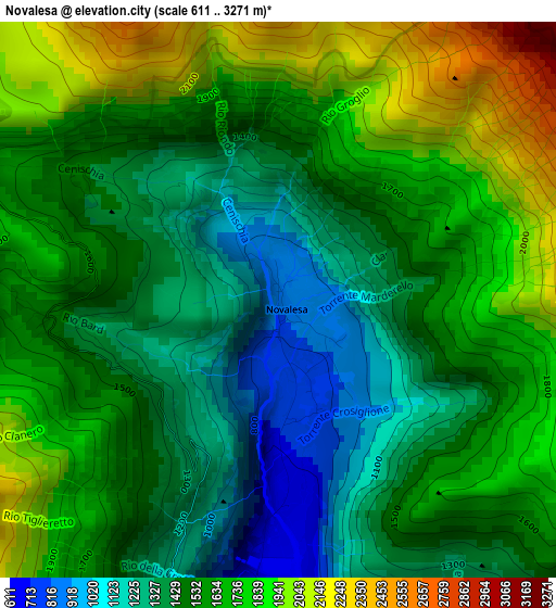 Novalesa elevation map