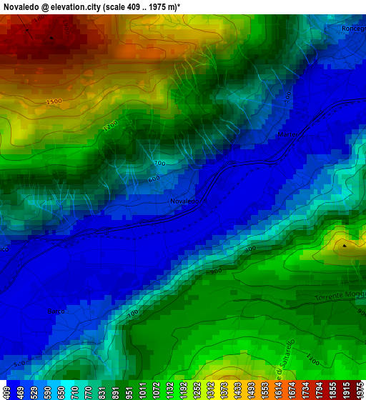 Novaledo elevation map