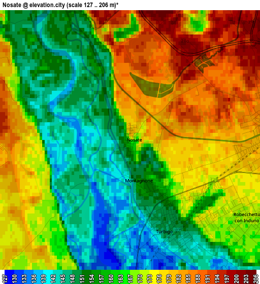 Nosate elevation map