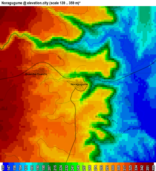 Noragugume elevation map