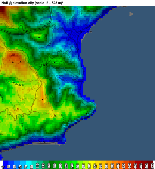 Noli elevation map