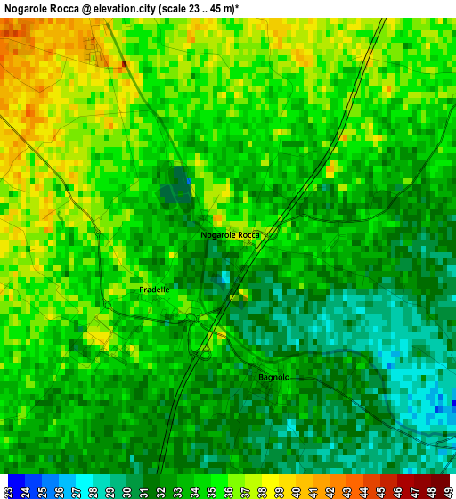 Nogarole Rocca elevation map