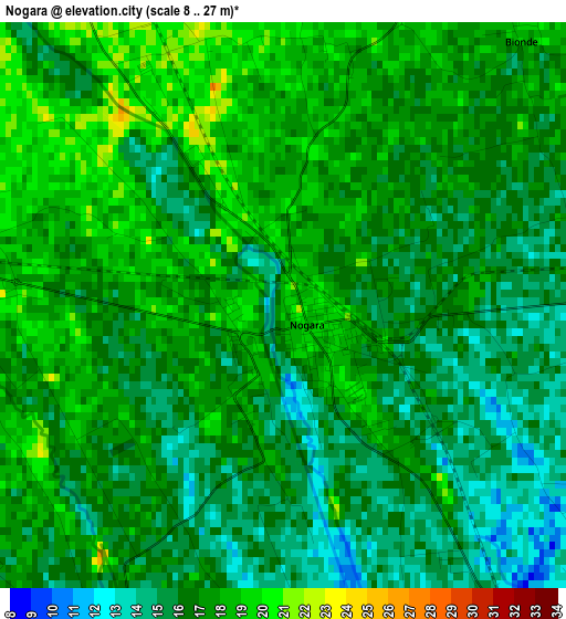 Nogara elevation map