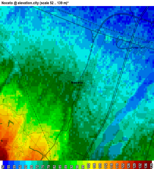 Noceto elevation map