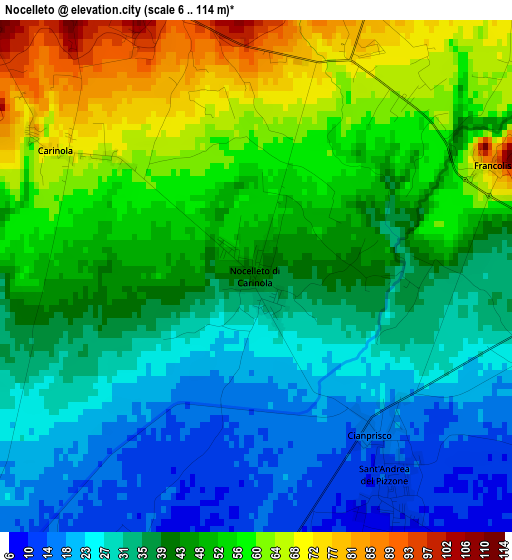 Nocelleto elevation map